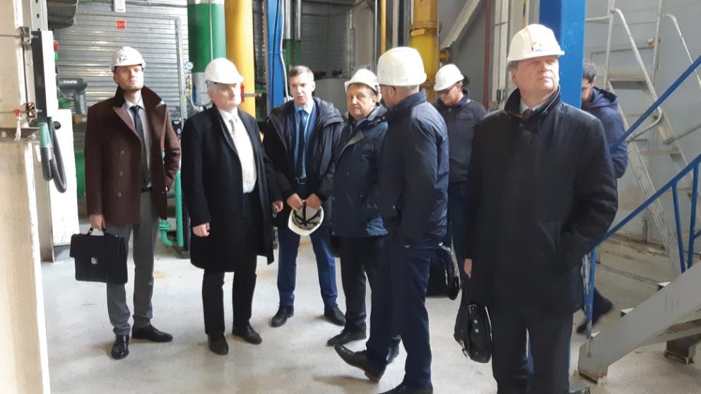 Česká delegace na prohlídce elektrárny na ostrově Russkij nedaleko Vladivostoku.
