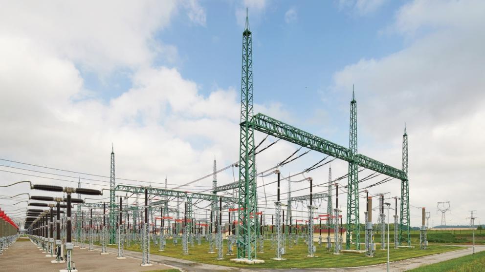 Nová část R 420 kV – lanové přípojnice